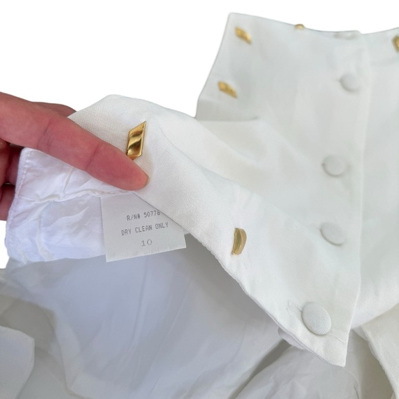 Vtg CACHE Dress Womens off white size 10 Linen blend - Picture 12 of 16